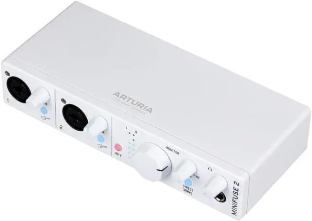 Main image of MiniFuse 2 - Compact USB Audio & MIDI Interface with Creative Software for Recording, Production, Podcasting, Guitar - White | 2 Combo Xlr and Trs Preamps with 48V, 5-Pin Midi I and O, USB Hub, Loopb