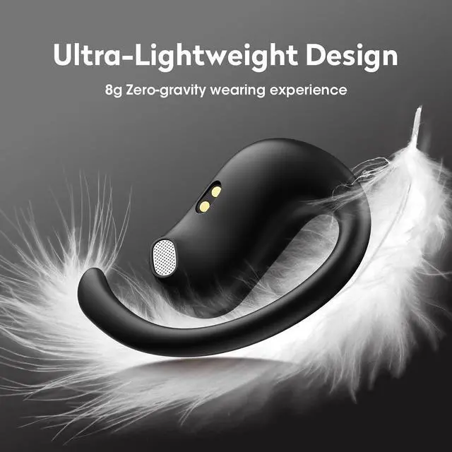 Alt view image 2 of 7 - Open Ear Earbuds, 50H Open Ear Headphones Bluetooth 5.4, IPX6 Open Ear buds Wireless with Adjustable Ear hook, Hi-res Stereo, AI Clear Call, Lightweight, Wireless Over Earbud for Workout, Gym, Running