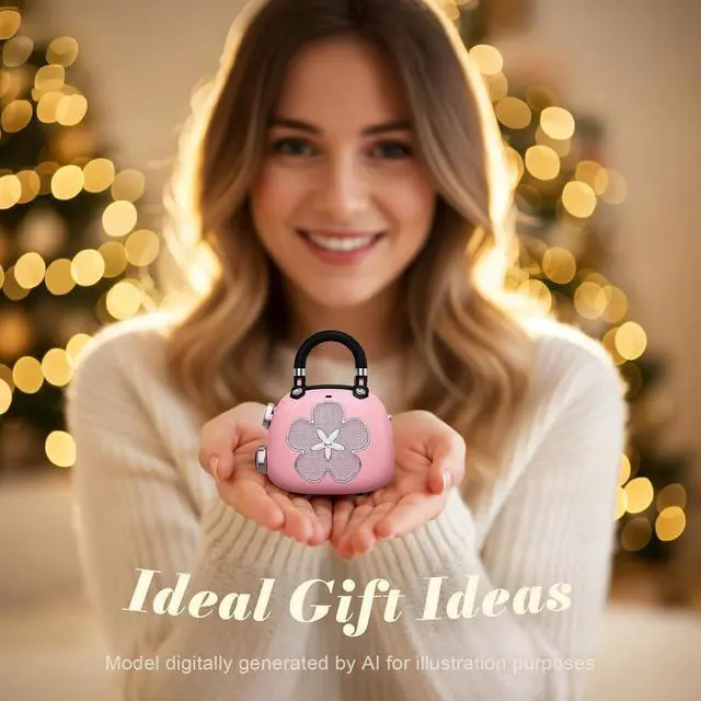 Alt view image 3 of 7 - Candy 2-in-1 Mini Bluetooth Speaker & Cute Bag Charm with Loud Sound, Ideal Stocking Stuffer for Women, Girlfriend, Wife, BFF, Teen Girls, White Elephant Gift-Pink