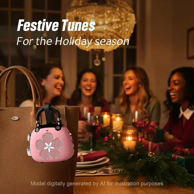 Alt view image 2 of 7 - Candy 2-in-1 Mini Bluetooth Speaker & Cute Bag Charm with Loud Sound, Ideal Stocking Stuffer for Women, Girlfriend, Wife, BFF, Teen Girls, White Elephant Gift-Pink Light Pink