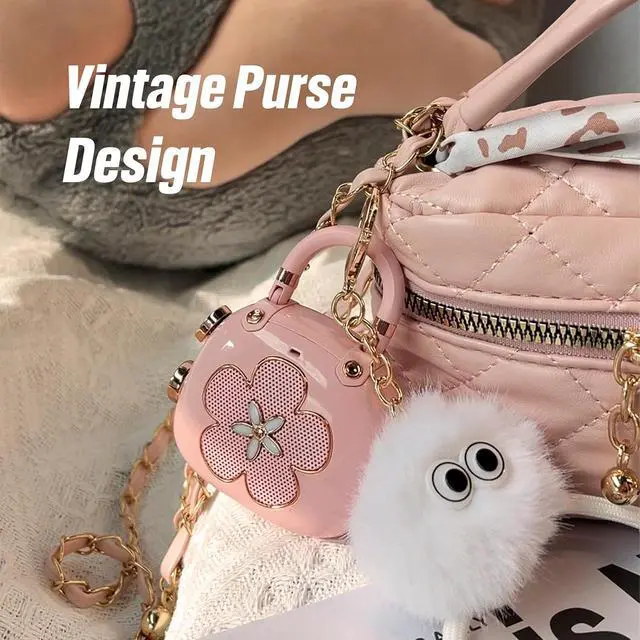 Alt view image 7 of 7 - Candy 2-in-1 Mini Bluetooth Speaker & Cute Bag Charm with Loud Sound, Ideal Stocking Stuffer for Women, Girlfriend, Wife, BFF, Teen Girls, White Elephant Gift-Pink Light Pink