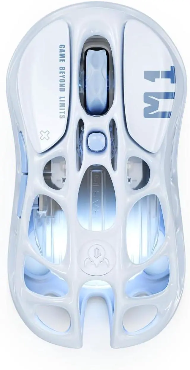 Main image of Mercury M1 Pro Wireless Gaming Mouse, Lightweight Magnesium Alloy, 26,000 DPI, PAW3395DM Sensor, 5 Programmable Buttons, Support Wired/2.4GHz/BT, Up to 200 Hours Battery Life Ice Blue