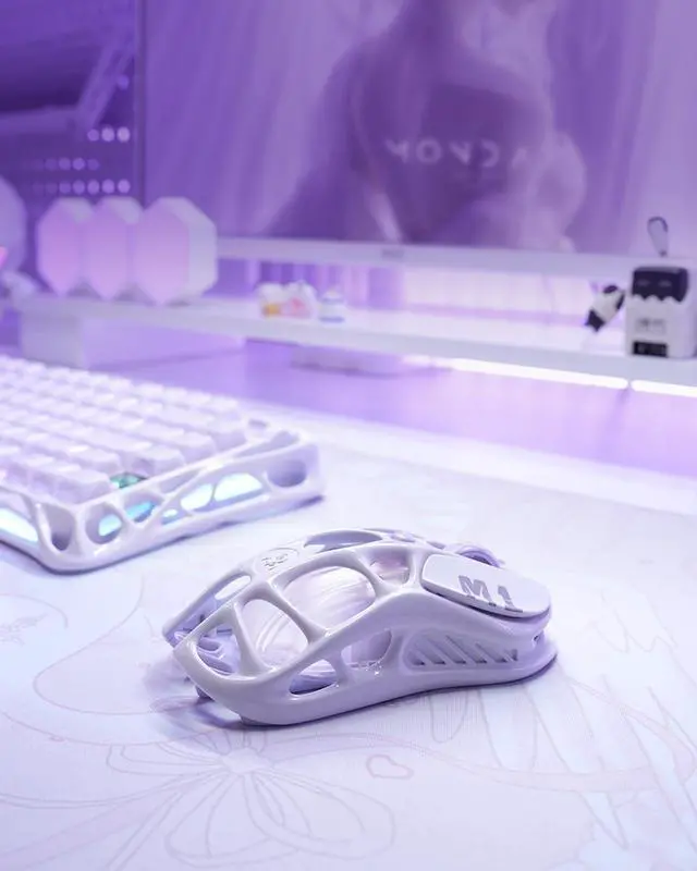 Alt view image 3 of 7 - Mercury M1 Pro Wireless Gaming Mouse, Lightweight Magnesium Alloy, 26,000 DPI, PAW3395DM Sensor, 5 Programmable Buttons, Support Wired/2.4GHz/BT, Up to 200 Hours Battery Life Purple