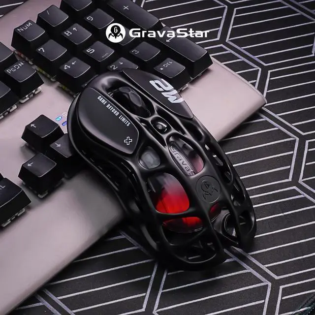 Alt view image 6 of 7 - Mercury M2 Wireless Gaming Mouse with 26,000 DPI, PAW3395DM Sensor -79g Lightweight Hollowed-Out Design -5 Programmable Buttons -5 Dynamic Lightsync RGB