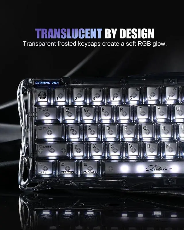 Alt view image 5 of 7 - Mercury V60 Magnetic Gaming Keyboard, 8000Hz Polling Rate, Rapid Trigger Keyboard with Hall Effect Switches, 0.005mm Precision, Hot-Swappable, RGB, Wired for Windows/Mac