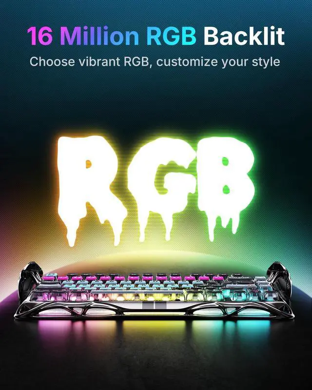 Alt view image 6 of 7 - V75Pro HE Keyboard 75% Layout Gaming Keyboard, HallEffect Magnetic Switches, Only Wired, HotSwappable, 8000Hz Polling, DualZone RGB, SemiAluminum Frame with Cyberpunk