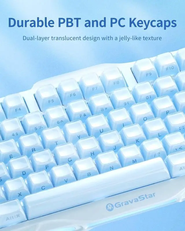 Alt view image 4 of 7 - Mercury K1 Keyboard & M1 Pro Mouse - Ice Blue