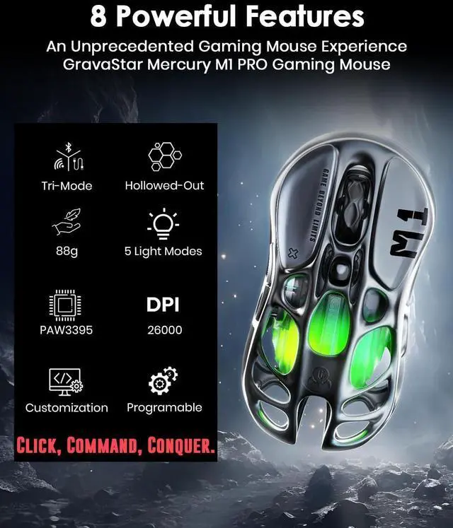 Alt view image 4 of 7 - K1 75% Wireless Mechanical Gaming Keyboard, with Mercury M1 Pro Wireless Gaming Mice