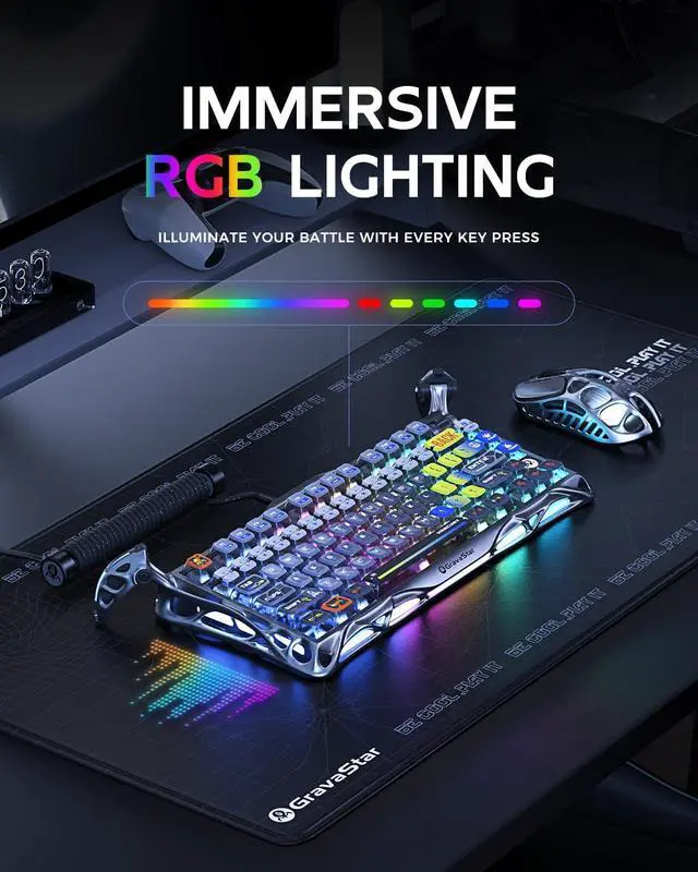 Alt view image 4 of 7 - Mercury K1 Pro Keyboard & X Pro Mouse Interstellar Silver