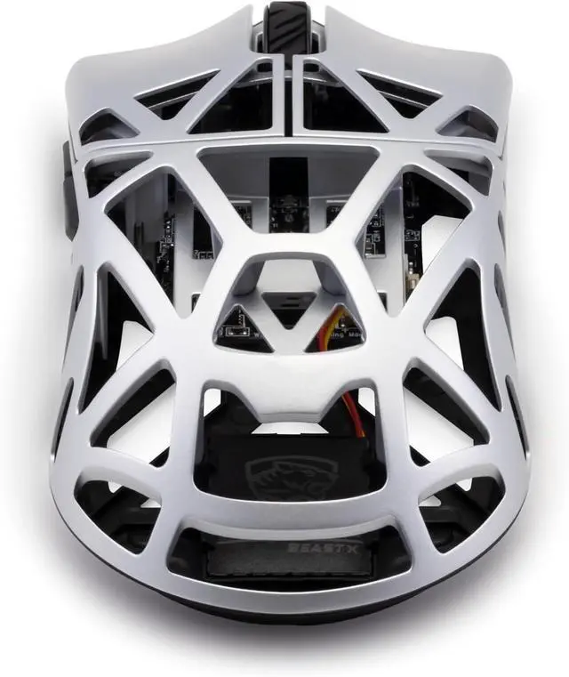 Alt view image 3 of 6 - Beast X Pro Ultra-Light 39g Magnesium Gaming Mouse, PAW3950 HS Sensor, 8K Polling Rate, 30000 DPI,OM & TTC Switches, Customizable Side Panels. Milky White-OM Switch-Side Slits