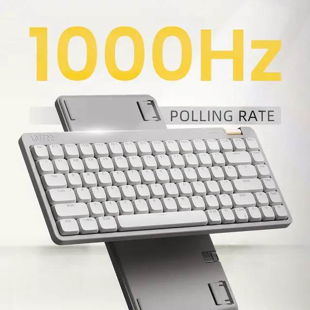 Alt view image 4 of 7 - Flow Lite 100 Keys Low Profile Mechanical Keyboard, Swappable Rechargeable Wireless Keyboard with 2.4G Receiver, Bluetooth and Wired Connection for Windows, Mac/ Specter Linear Switches Off-White