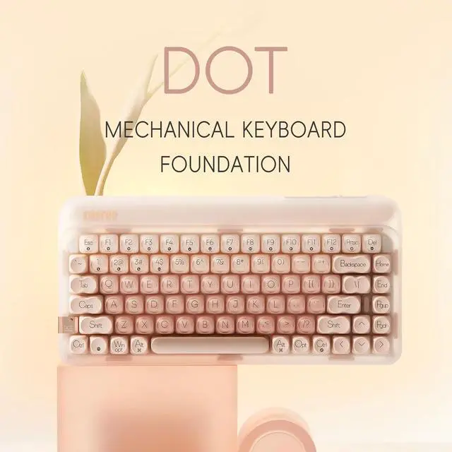 Alt view image 3 of 7 - DOT Foundation Mechanical Keyboard, 75% Rechargeable Hot-swappable Keyboards with 3 Types Connection for Windows, Mac OS/Pink GATERON Baby Racoon Switches