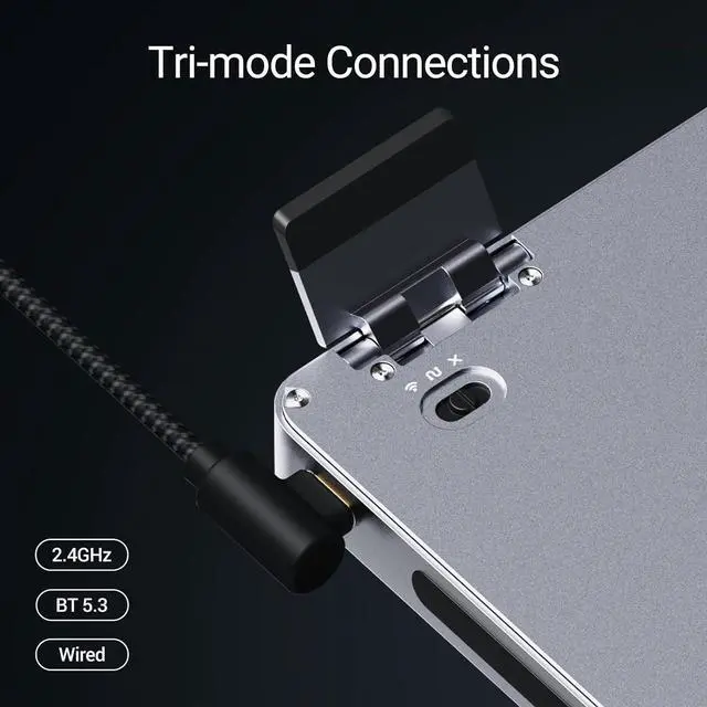 Alt view image 6 of 7 - Flow2 Low-Profile Mechanical Keyboard, Aluminum Alloy with Pulse Tactile Switches, Rechargeable Wireless Keyboards with 3 Mode Connections for Windows, macOS Space Gray 84 Keys