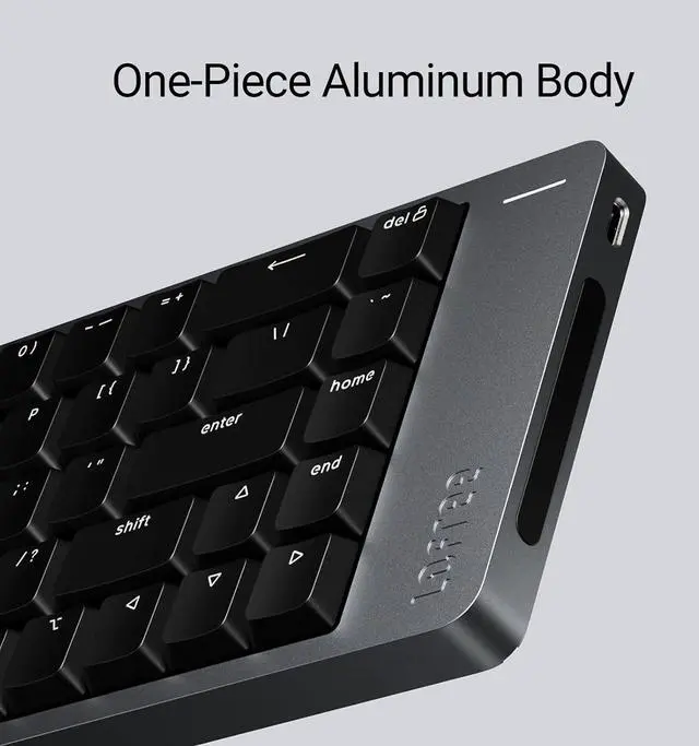 Alt view image 4 of 7 - Flow2 Low-Profile Mechanical Keyboard, Aluminum Alloy with Pulse Tactile Switches, Rechargeable Wireless Keyboards with 3 Mode Connections for Windows, macOS Space Gray 84 Keys