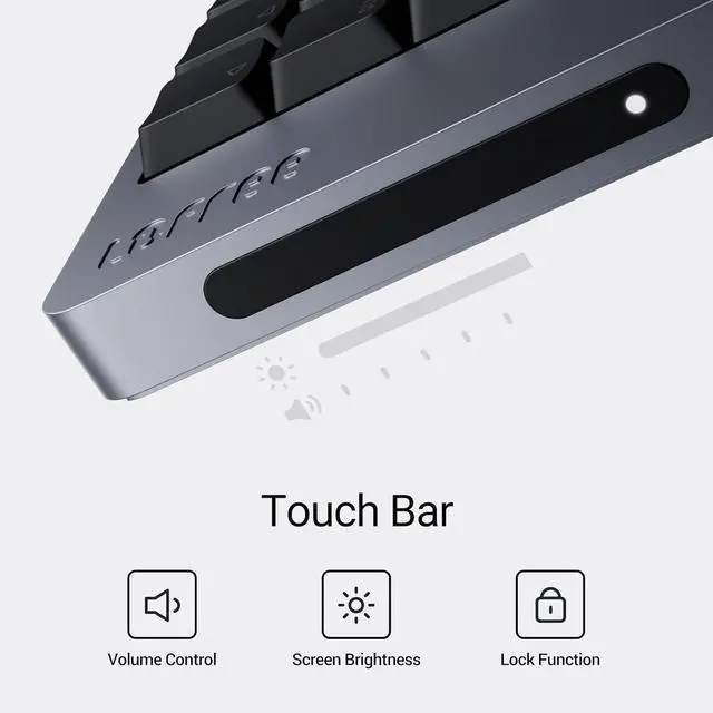 Alt view image 6 of 6 - Flow2 Low-Profile Mechanical Keyboard, Aluminum Alloy with Pulse Tactile Switches, Rechargeable Wireless Keyboards with 3 Mode Connections for Windows, macOS Silver with Silence 68Keys