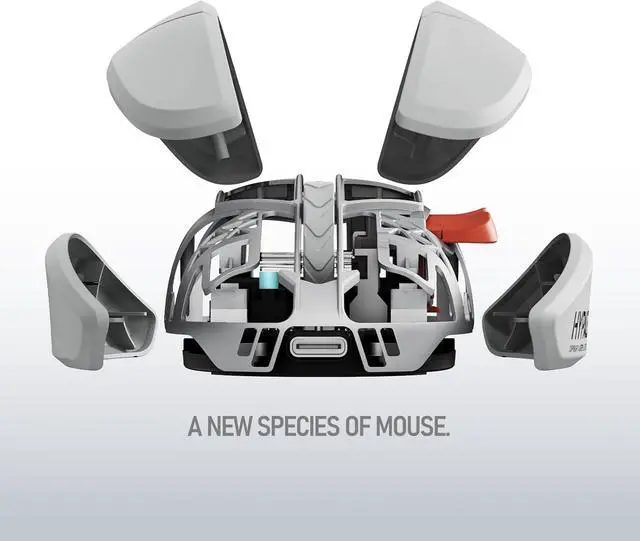 Alt view image 6 of 7 - Hypace Ultra-Lightweight Wireless Gaming Mouse, 47g, PAW3950 Sensor, 40K DPI, 8K Polling Rate, Mg Alloy Frame, Tri-Mode(Bluetooth/2.4GHz/Wired), 100Hrs Battery for PC/Mac (Ghost) Crayon Grey