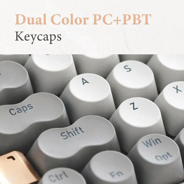 Alt view image 5 of 7 - Zero ARTZ Mechanical Keyboard, 75% Rechargeable Hot-swappable Keyboards with 3 Types Connection for Windows, Mac OS, Linear Switches/Terrazzo Grey