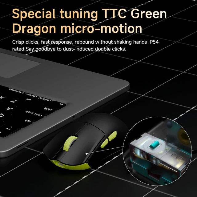 Alt view image 4 of 7 - M3SMAX Wireless Gaming Mouse,Tri-Mode 2.4G/USB-C/Bluetooth Mouse Up to 30000DPI,PAW3950 Optical Sensor Lightweight 52g,5 programmable Button,Computer Mouse for Laptop,PC,Windows
