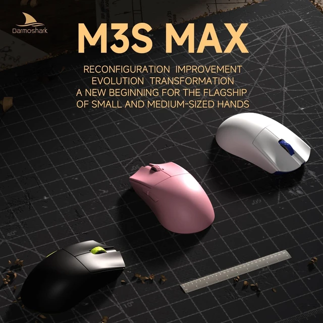 Alt view image 7 of 7 - M3SMAX Wireless Gaming Mouse,Tri-Mode 2.4G/USB-C/Bluetooth Mouse Up to 30000DPI,PAW3950 Optical Sensor Lightweight 52g,5 programmable Button,Computer Mouse for Laptop,PC,Windows