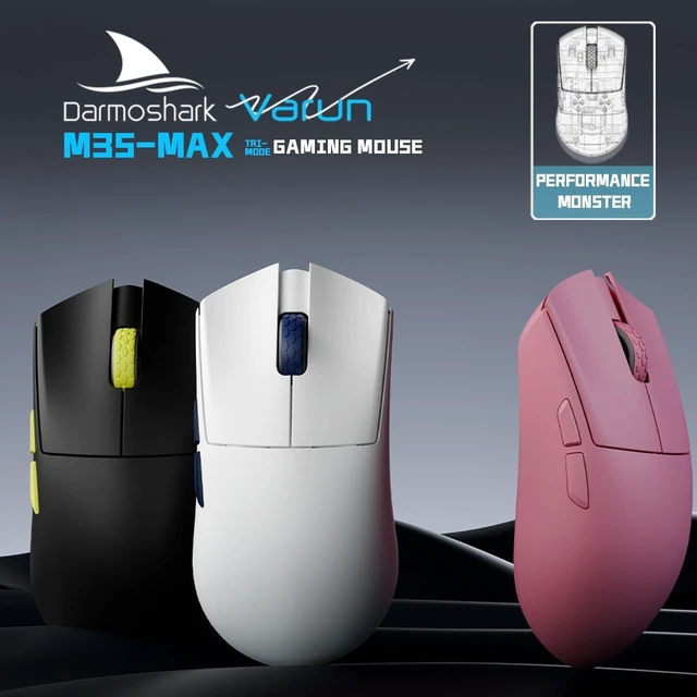 Alt view image 5 of 7 - M3SMAX Wireless Gaming Mouse,Tri-Mode 2.4G/USB-C/Bluetooth Mouse Up to 30000DPI,PAW3950 Optical Sensor Lightweight 52g,5 programmable Button,Computer Mouse for Laptop,PC,Windows
