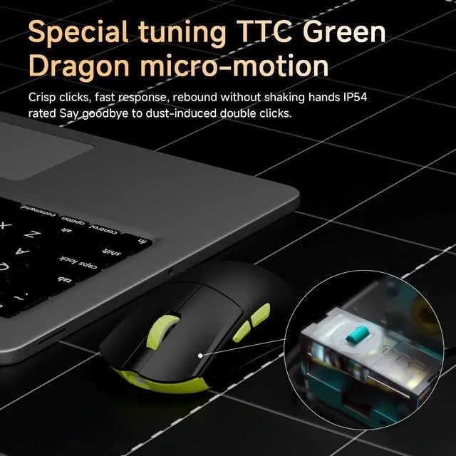 Alt view image 4 of 7 - M3SMAX Wireless Gaming Mouse,Tri-Mode 2.4G/USB-C/Bluetooth Mouse Up to 30000DPI,PAW3950 Optical Sensor Lightweight 52g,5 programmable Button,Computer Mouse for Laptop,PC,Windows Pink