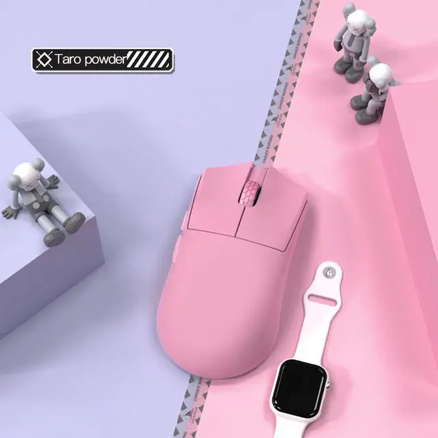 Alt view image 7 of 7 - M3SMAX Wireless Gaming Mouse,Tri-Mode 2.4G/USB-C/Bluetooth Mouse Up to 30000DPI,PAW3950 Optical Sensor Lightweight 52g,5 programmable Button,Computer Mouse for Laptop,PC,Windows Pink