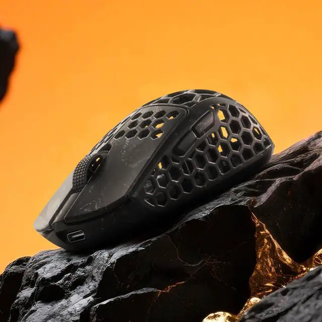 Alt view image 7 of 7 - M5Air Mini Fingertip Grasp Gaming Mouse Carbon Fiber,Tri-Mode 8K/Bluetooth Mouse Up to 30000DPI,PAW3950 Optical Sensor Lightweight 31g,5 programmable Button,Computer Mouse for Laptop,PC,Mac