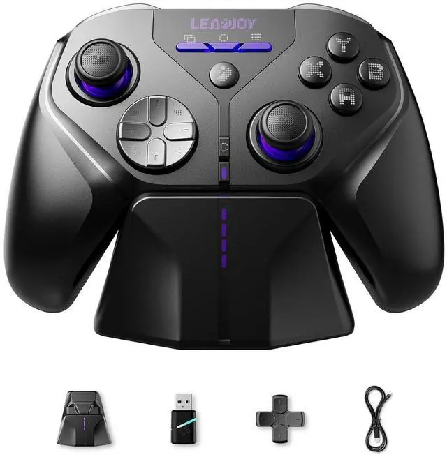 Main image of Wireless Game Controller, TMR Joysticks, Hall Effect & Tactile Dual Triggers Gaming Controller, Smart Charging Dock, 4 Back Paddles, 1000Hz Polling Rate, for Nintendo Switch/Switch 2, PC, Android & iO
