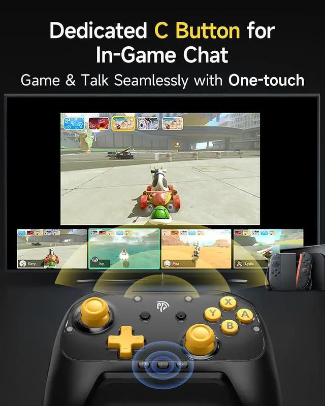 Alt view image 6 of 7 - S10C Wireless Switch 2 Pro Controller, Hall Effect Joysticks, HD Rumble, Instant Wake-Up, Motion Control, Back Buttons, Turbo, C Button for Switch 2/Switch/PC/iOS/Android