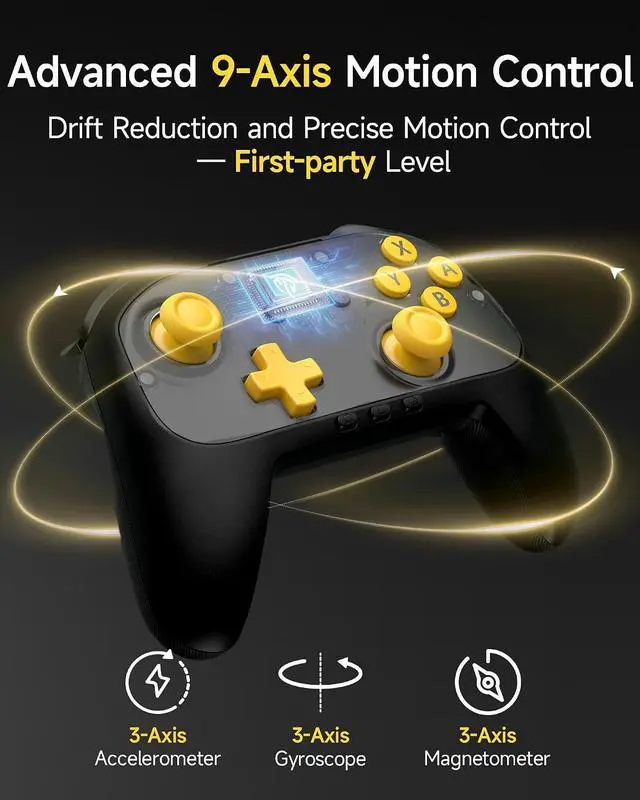 Alt view image 3 of 7 - S10C Wireless Switch 2 Pro Controller, Hall Effect Joysticks, HD Rumble, Instant Wake-Up, Motion Control, Back Buttons, Turbo, C Button for Switch 2/Switch/PC/iOS/Android