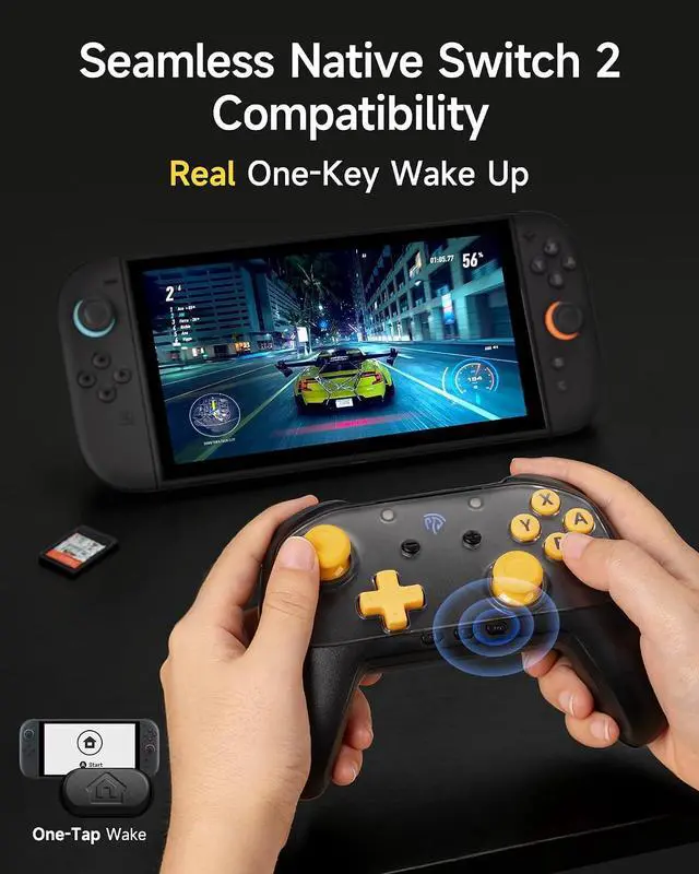 Alt view image 5 of 7 - S10C Wireless Switch 2 Pro Controller, Hall Effect Joysticks, HD Rumble, Instant Wake-Up, Motion Control, Back Buttons, Turbo, C Button for Switch 2/Switch/PC/iOS/Android