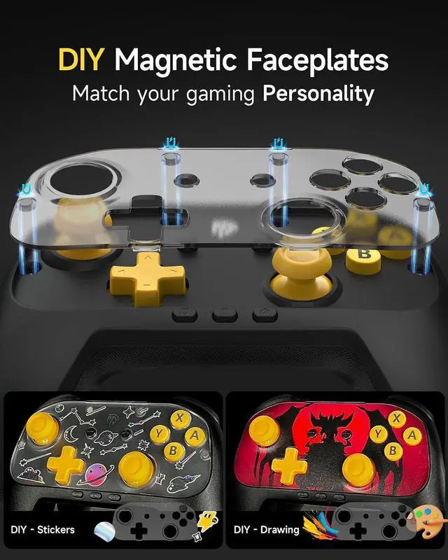 Alt view image 7 of 7 - S10C Wireless Switch 2 Pro Controller, Hall Effect Joysticks, HD Rumble, Instant Wake-Up, Motion Control, Back Buttons, Turbo, C Button for Switch 2/Switch/PC/iOS/Android