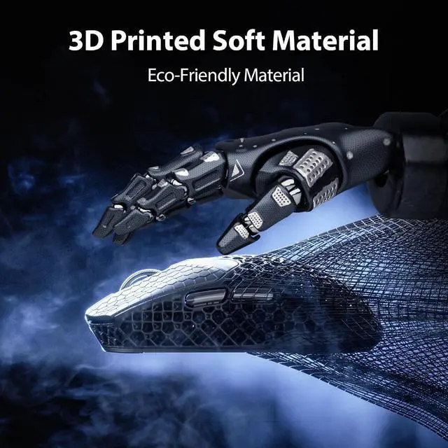 Alt view image 5 of 7 - 3D Printed Wireless Gaming Mouse Tri-Mode, 30000 DPI 8000Hz Ultra-Responsive, 75g Lightweight, 30 Days Battery Life, 2.4G/BT5.0/Wired, 6 Programmable Macro Keys