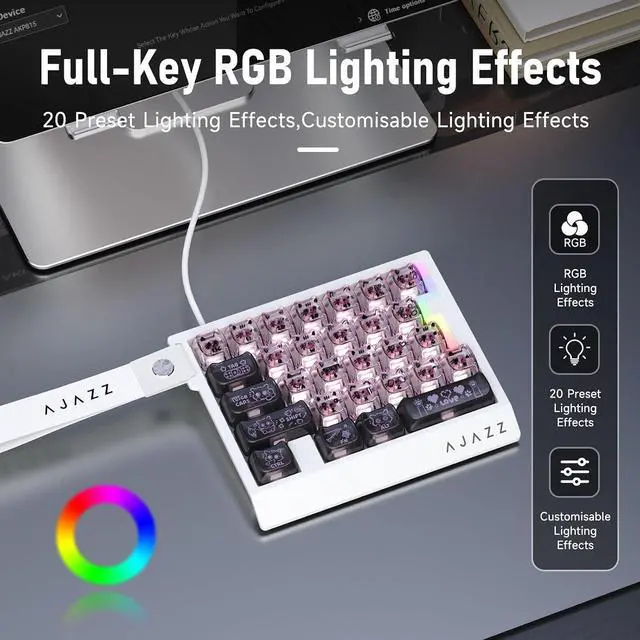 Alt view image 5 of 7 - AK029 Magnetic Switch One Handed Gaming Keyboard, Hall Effect Rapid Trigger Mechanical Keypad with SOCD & DKS, 8KHz Polling Rate, 29 Keys Mini Ergonomic Gaming Keyboard for FPS Gamers, PC