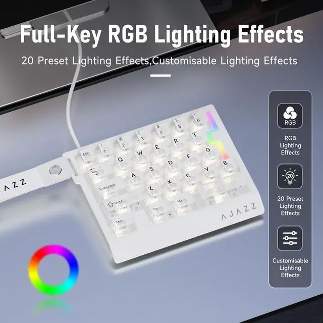 Alt view image 2 of 7 - AK029 Magnetic Switch One Handed Gaming Keyboard, Hall Effect Rapid Trigger Mechanical Keypad with SOCD & DKS, 8KHz Polling Rate, 29 Keys Mini Ergonomic Gaming Keyboard for FPS Gamers, PC