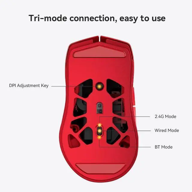 Alt view image 5 of 7 - M259 Magnesium Aluminum Alloy Mouse, BT/2.4G/USB-C Lightweight Mice