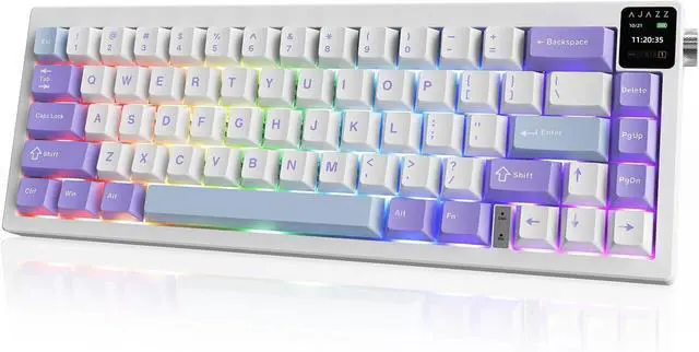 Main image of AK650 Gasket Mechanical Keyboard, 65% Wireless Hot Swappable Keyboard with TFT Screen and Knob, RGB Backlit, Five-Layer Padding, 2.4GHz/USB-C/BT5.3 Gaming Keyboards,