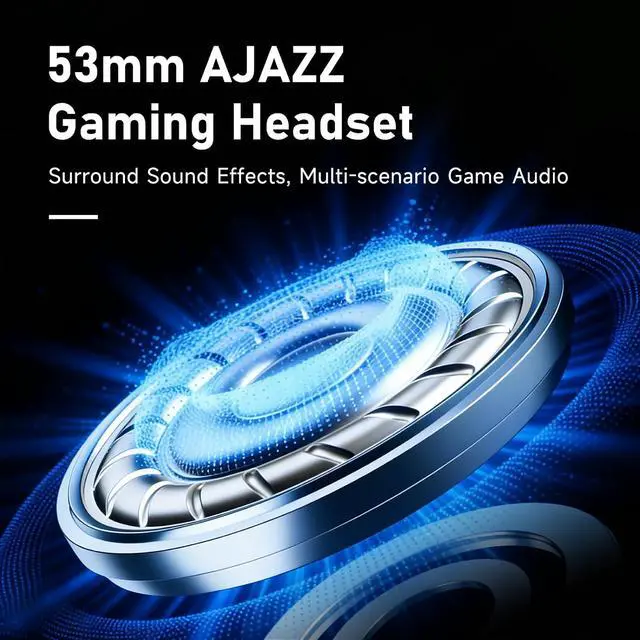 Alt view image 5 of 7 - AHM10 MAX Wireless Gaming Headset, Compatible with PC, PS5, Xbox Series X|S, 53mm, Memory Foam Ear Cushions, Aluminum Alloy Frame, 360° Noise-canceling, 2000mAh Battery, 7.1 Surround Sound.