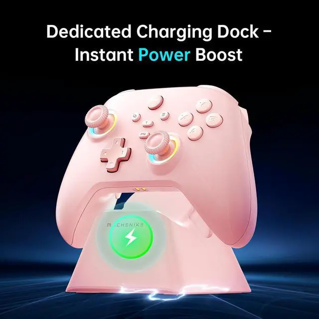 Alt view image 3 of 7 - G3V2 Bluetooth Controller for Pc/Switch/Ios/Android, Hall Effect Joysticks, RGB Lighting Gaming Controller,2 Programmable Buttons,1000mah Battery With Charging Station