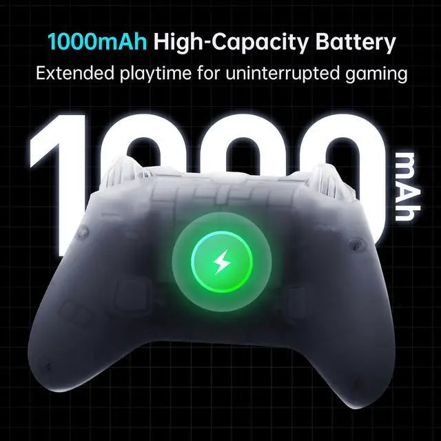Alt view image 4 of 7 - G3V2 Bluetooth Controller for Pc/Switch/Ios/Android, Hall Effect Joysticks, RGB Lighting Gaming Controller,2 Programmable Buttons,1000mah Battery With Charging Station