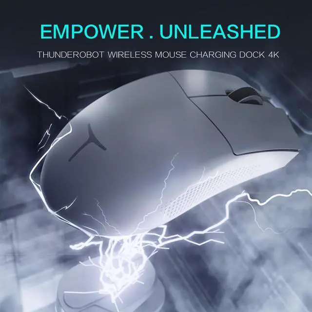 Alt view image 3 of 7 - ML903 4K Souris Gamer Sans Fil avec Station de Charge RGB, Capteur Optique de 26 000 DPI,PAW3395,Longue Durée de Vie de la Batterie, Souris Ergonomique Sans Fil Pour PC, Mac White