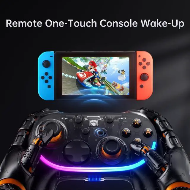 Alt view image 6 of 6 - S3 Wireless Switch Controller, Hall Effect Joystick, RGB Black Lghting, Auto Sleep/Wake, 5-Level Vibration, PC Gamepad for PC/NS/iOS/Android TV with Charging Dock