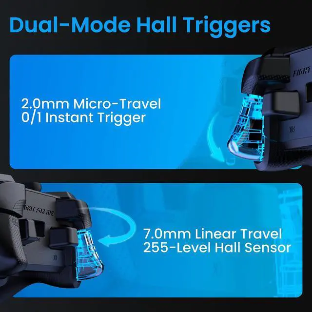 Alt view image 7 of 7 - Wireless PC Controller Modular Design, Hall Effect Joysticks, Remappable Buttons, RGB & Audio Jack for Switch/Switch2, PC, Android, iOS & Steam Black