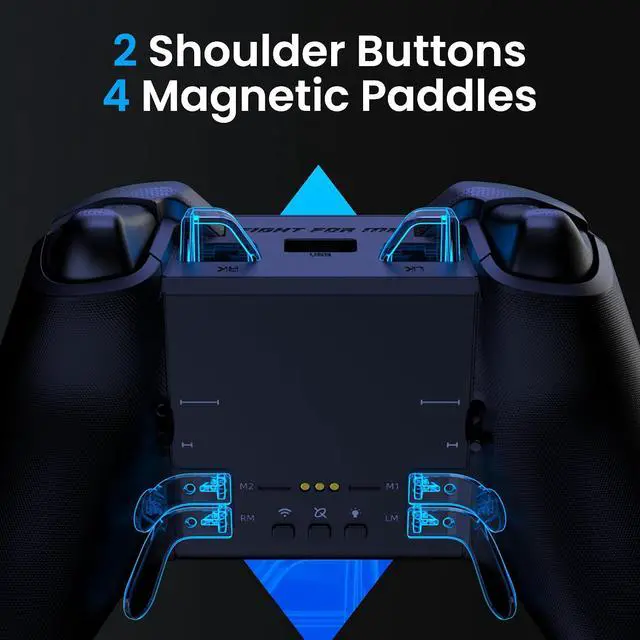 Alt view image 6 of 7 - Wireless PC Controller Modular Design, Hall Effect Joysticks, Remappable Buttons, RGB & Audio Jack for Switch/Switch2, PC, Android, iOS & Steam Black