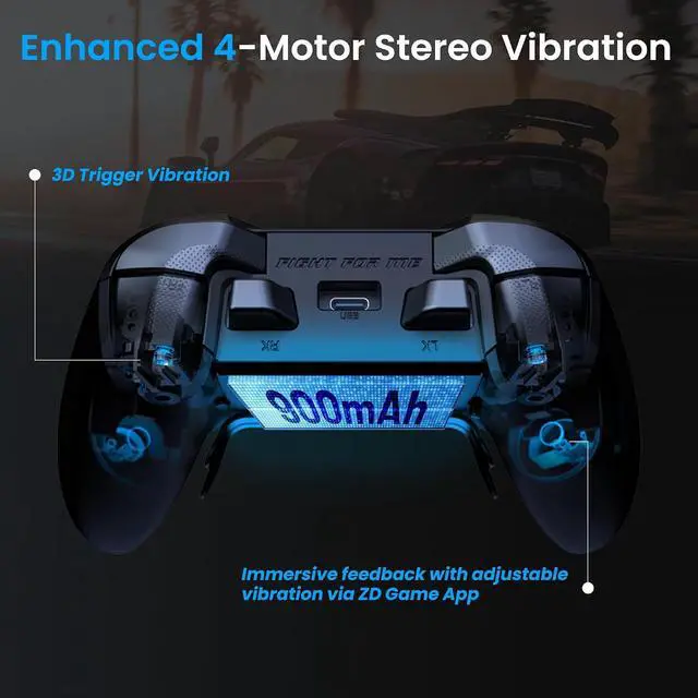 Alt view image 4 of 7 - Wireless PC Controller Modular Design, Hall Effect Joysticks, Remappable Buttons, RGB & Audio Jack for Switch/Switch2, PC, Android, iOS & Steam Black