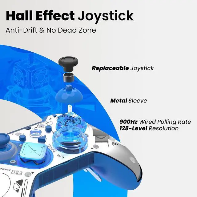 Alt view image 2 of 7 - Wireless PC Controller Modular Design, Hall Effect Joysticks, Remappable Buttons, RGB & Audio Jack for Switch/Switch2, PC, Android, iOS & Steam 11 Anniversary Edition