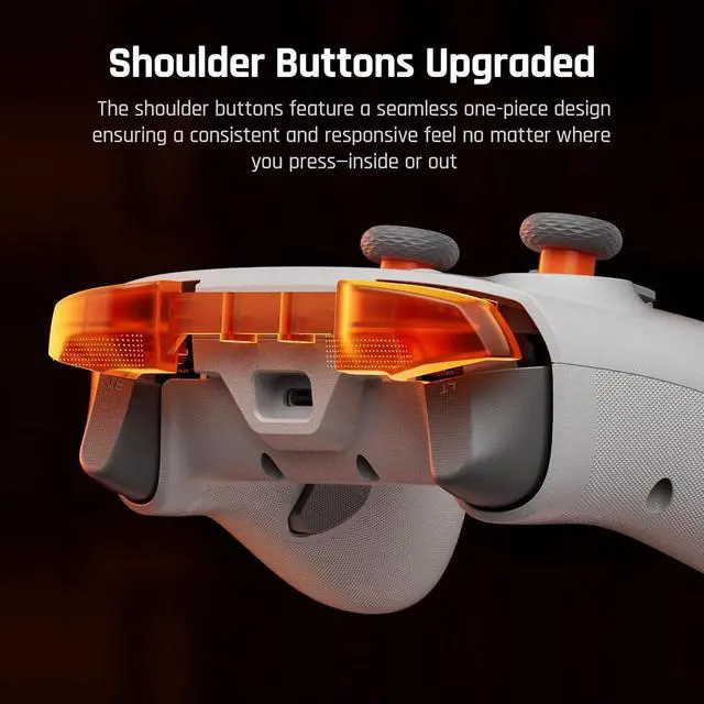 Alt view image 6 of 7 - Wireless Gaming Controller with LCD Display Hall Effect Joystick & Triggers, 1000Hz Polling Rate, PC/Switch/Android/iOS Compatible, Dual Back Buttons, Turbo, HD Rumble, Wired/Bluetooth/2.4G AETHER W