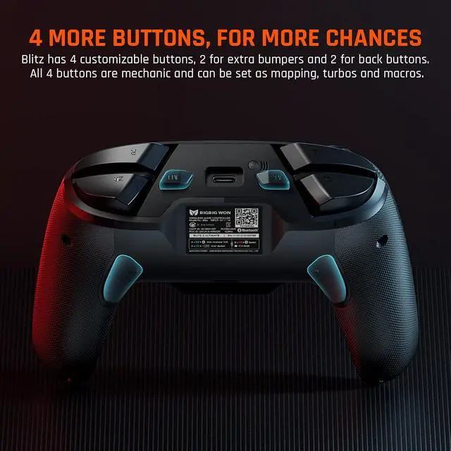 Alt view image 7 of 7 - Pc Gaming Controller,BIGBIG WON Nintendo Switch pro Controller for tears of the kingdom Game,6-Axis Gyro,one key Wake-up,Macro,Turbo, Dual Shock, Custom Buttons,RGB Light for pc/switch lite/PS4