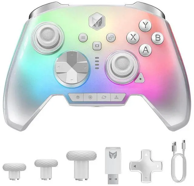 Main image of Rainbow 3 Wireless PC Gaming Controller Capacitive Joystick 2000Hz Polling Rate 16 Mechanical Keys 14 Custom RGB Lights 6-Axis Gyro Sensor Hall/Micro-switch Trigger 3.5mm Audio Jack Gamepad for PC/Swi