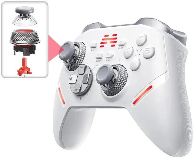 Alt view image 2 of 7 - KP40 Multi-Platform Wireless Controller, Dual TMR Joysticks, 3-Mode TMR Triggers, Omnidirectional D-Pad, Compatible with Switch/PC/iOS/Android/Steam